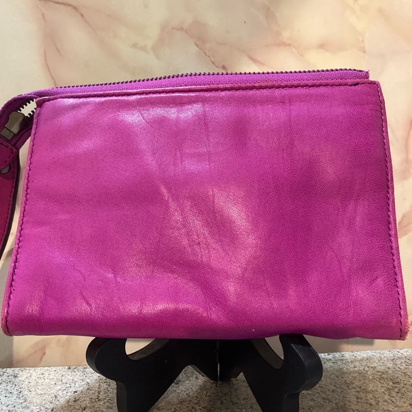 Betsey Johnson Fuchsia Leather Clutch - Picture 5 of 6